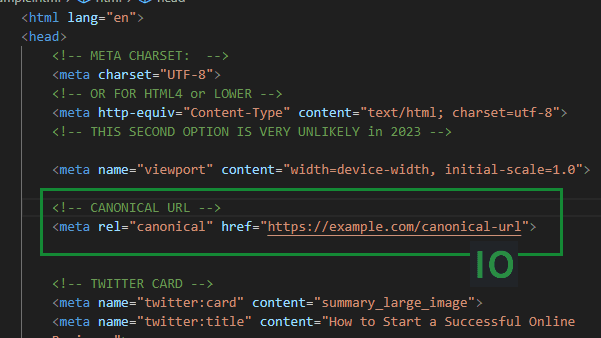 To specify a canonical url in html, just add rel='canonical' like this